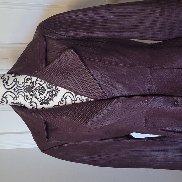 Pamela McCoy Couture vintage leather coat size M - Picture 2 of 13